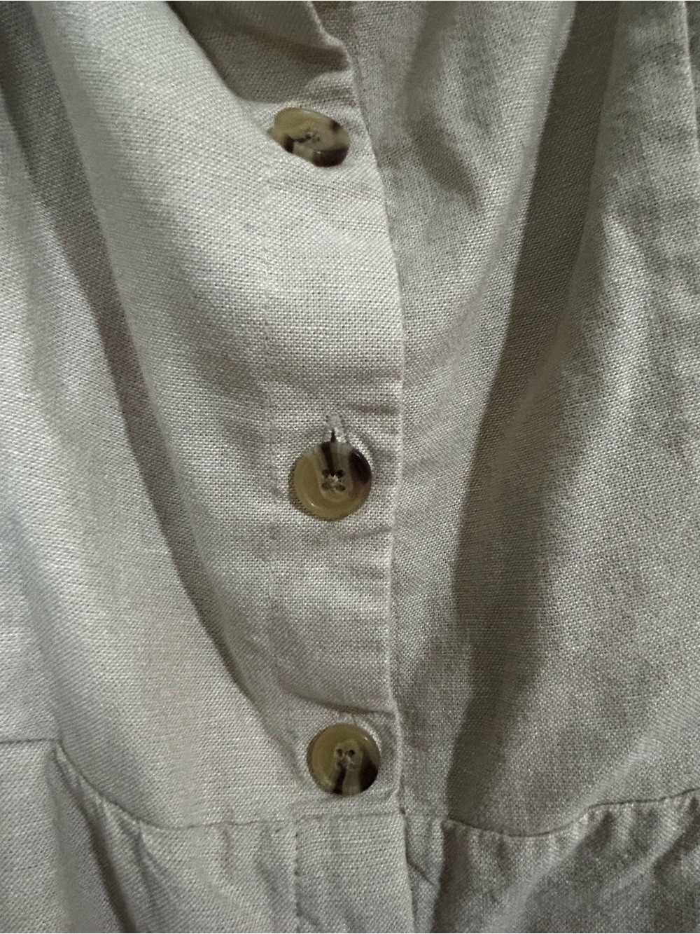 Old Navy Neutral Puff Sleeve Button-Front Midi Dress - Picture 4 of 4